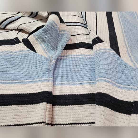 Kani Gold Polo Shirt Mens 3X Blue White Striped Embroidered Logo READ - Picture 9 of 12